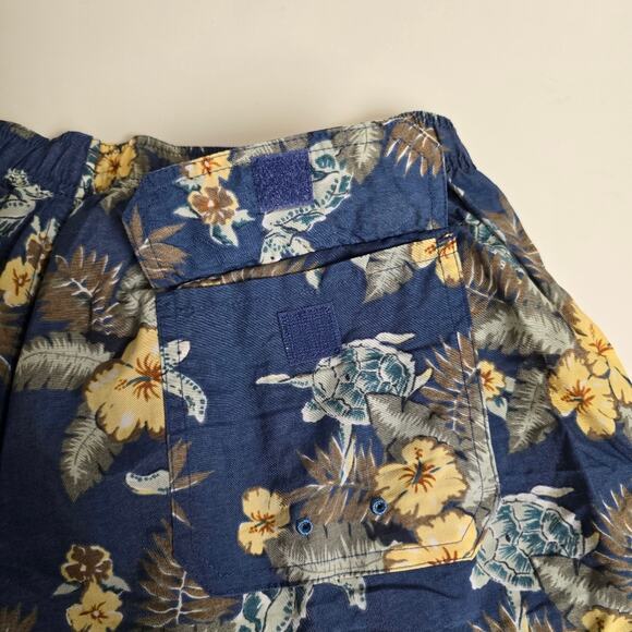 Allen Solly Blue Floral Print with Turtles Board Shorts size XL - Picture 9 of 10